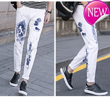 White Big size Printed Men Jeans Fashion Male Unique Cotton stretch jeans Man's Casual Character Pattern biker jeans
White Big size Printed Men Jeans Fashion Male Unique Cotton stretch jeans Man's Casual Character Pattern biker jeans