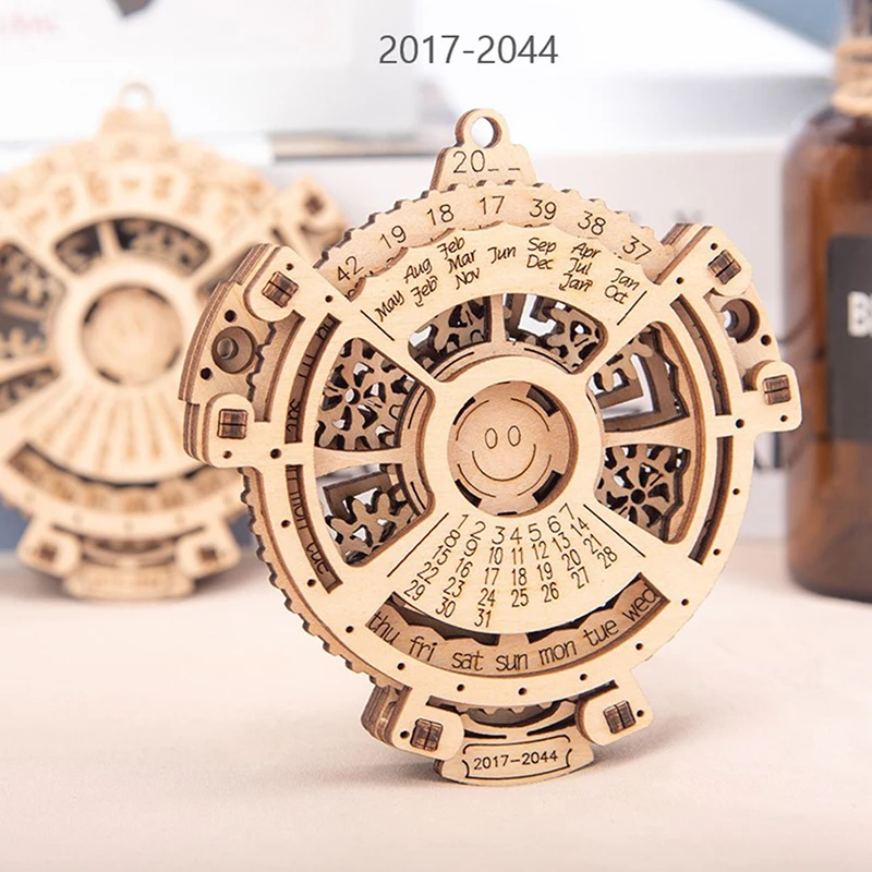 Creative Unique 3D Puzzles Mini Perpetual Calendar Wooden Mechanical Transmission Carving 2017 To 2044 | Игрушки и хобби