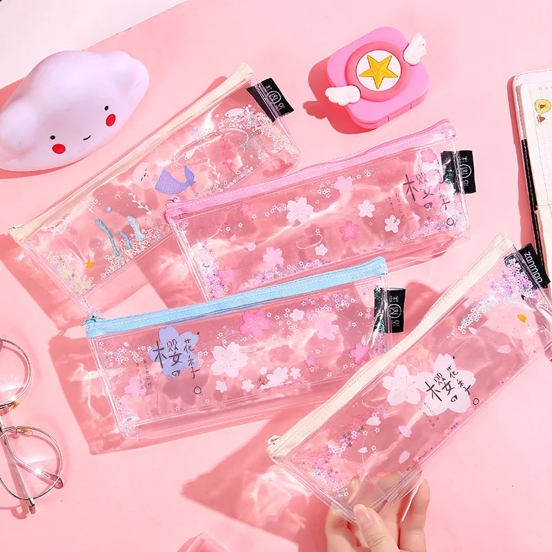 Korean-style GIRL'S Heart Oil into Quicksand Pencil Case Women's INS Simple Network hong cayi Sequin Transparent Stationery Bag
Korean-style GIRL'S Heart Oil into Quicksand Pencil Case Women's INS Simple Network hong cayi Sequin Transparent Stationery Bag