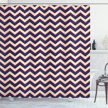 Navy Shower Curtain, Zigzag Striped Design in Modern Colors with Art Fashion Chevron Lines Pattern, Cloth Fabric Bathroom Decor
Navy Shower Curtain, Zigzag Striped Design in Modern Colors with Art Fashion Chevron Lines Pattern, Cloth Fabric Bathroom Decor