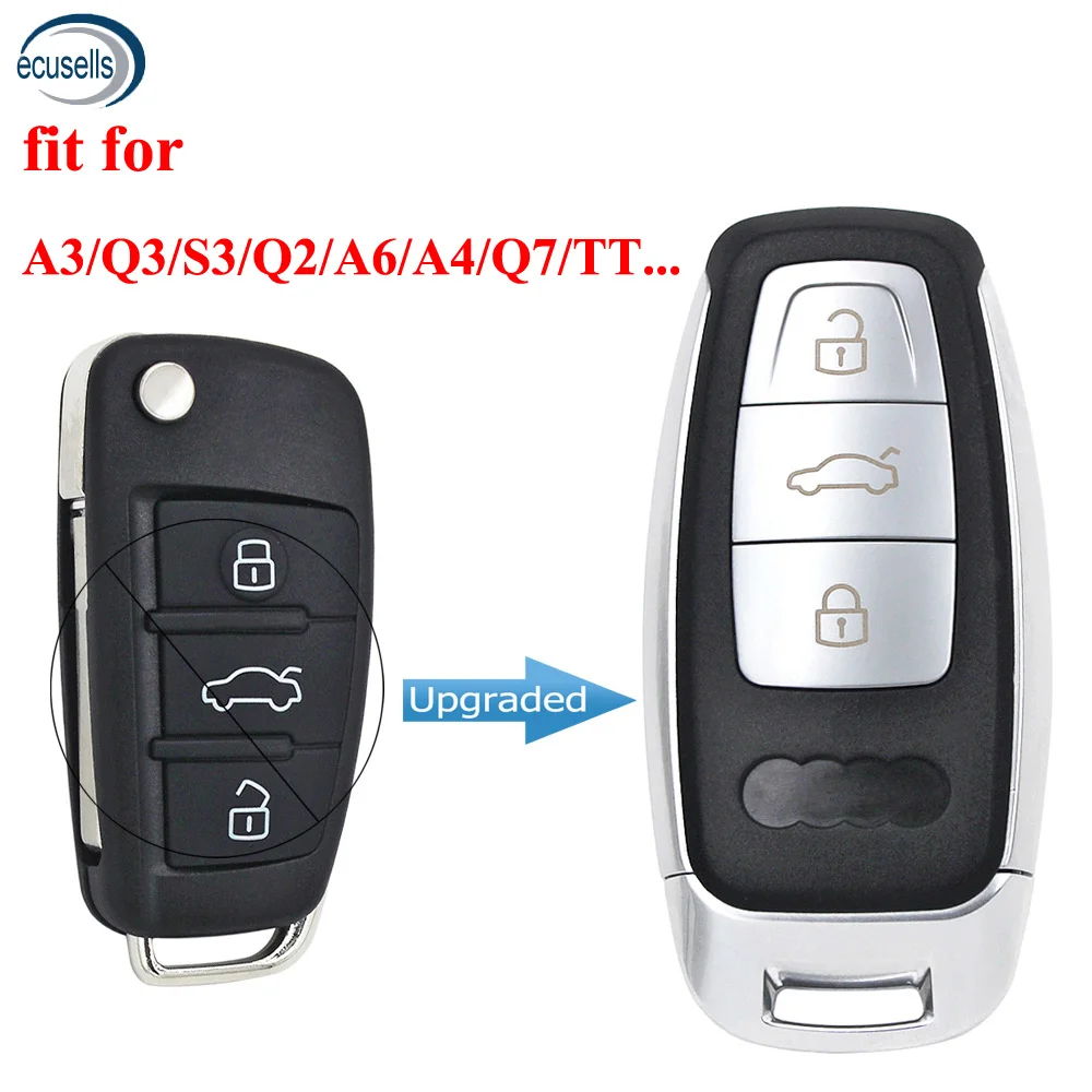Car Modified Remote Key Shell Keyless Smart Case Blank Cover Upgrade for Audi A3 A4 A6 A8 TT Q2 Q3 Q5 Q7 S3 A5 A7 RS3 | Автомобили и
