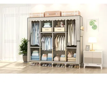 Solid wood wardrobe assembled Oxford cloth simple modern economic home storage hanging
Solid wood wardrobe assembled Oxford cloth simple modern economic home storage hanging