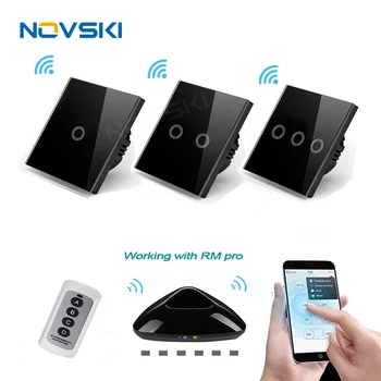 RF Switch 1 2 3 Gang RF433 Remote Control Wall Touch Switch Genuine EU/UK Smart Home Wireless, Remote Control Max 50 meter
RF Switch 1 2 3 Gang RF433 Remote Control Wall Touch Switch Genuine EU/UK Smart Home Wireless, Remote Control Max 50 meter