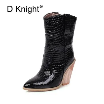 Autumn New Fashion Women Ankle Boots Wedges Chic Patent Leather Pointed Toe Ladies Short Boots Big Size 43 Women's Shoes Winter
Autumn New Fashion Women Ankle Boots Wedges Chic Patent Leather Pointed Toe Ladies Short Boots Big Size 43 Women's Shoes Winter