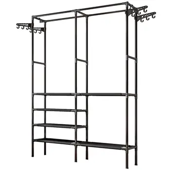1PC Multifunctional Garment Rack Metal Clothes Coat Shoe Storage Shelf Practical Clothes Drying Hanger Clothes Stand (Black)
1PC Multifunctional Garment Rack Metal Clothes Coat Shoe Storage Shelf Practical Clothes Drying Hanger Clothes Stand (Black)