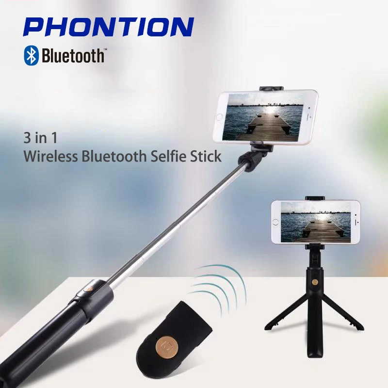 

K07 Wireless Bluetooth Selfie Stick Extendable Gimbal Handheld Monopod Foldable with Remote Shutter Tripod for Phone Gopro Camer