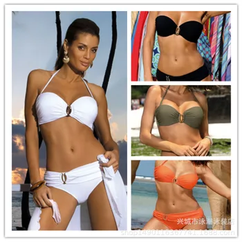 Split Bikini Ladies Nylon Fabric Swimsuit Solid Color Bikini Fashion Swimsuit Two-piece Set Underwireless Swimwear
Split Bikini Ladies Nylon Fabric Swimsuit Solid Color Bikini Fashion Swimsuit Two-piece Set Underwireless Swimwear