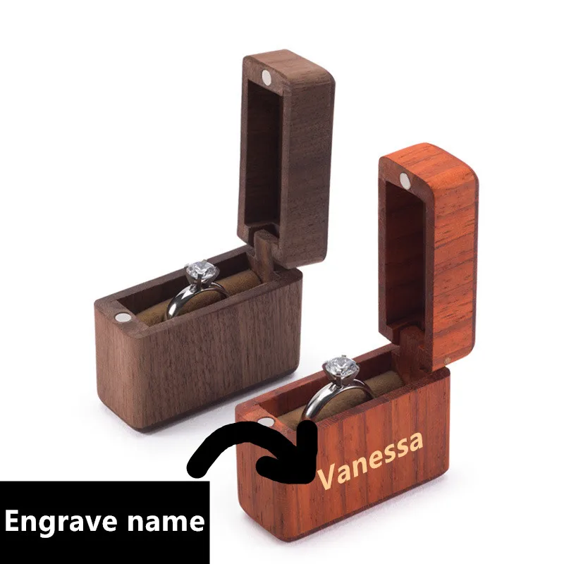 1Pc Custom Engrave Name/Logo Wooden Ring Box Proposal Wedding Small Solid Wood Jewelry Box Storage Rretro Portable
1Pc Custom Engrave Name/Logo Wooden Ring Box Proposal Wedding Small Solid Wood Jewelry Box Storage Rretro Portable