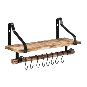 Floating Shelf Wall Shelf Rustic Wood Kitchen Spice Rack With Towel Bar And 8 Removable Hooks Bathroom Supplies Storage Shelf
Floating Shelf Wall Shelf Rustic Wood Kitchen Spice Rack With Towel Bar And 8 Removable Hooks Bathroom Supplies Storage Shelf