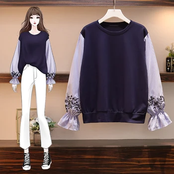 Spring Autumn Blusas Female Korean Version Large Size Tops Floral Embroidery Striped Long Sleeve Shirt Women Blouses T19988
Spring Autumn Blusas Female Korean Version Large Size Tops Floral Embroidery Striped Long Sleeve Shirt Women Blouses T19988