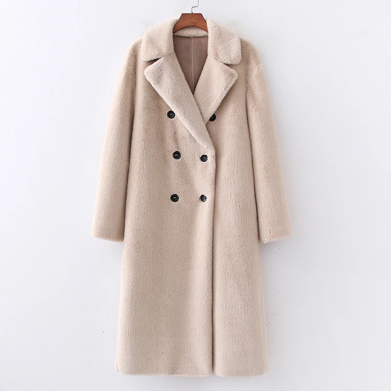 RR Double Breasted Coats Women Fashion Solid Turn Down Collar Faux Fur Jackets Women Elegant Long Coats Female Ladies LF
RR Double Breasted Coats Women Fashion Solid Turn Down Collar Faux Fur Jackets Women Elegant Long Coats Female Ladies LF