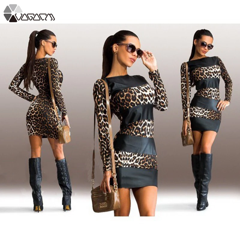 Women Spring Autumn Dress Sexy Club Leopard Stitching Contrast Color Slim Dresses Package Hip Mini Plus Size Long Sleeve Clothes
Women Spring Autumn Dress Sexy Club Leopard Stitching Contrast Color Slim Dresses Package Hip Mini Plus Size Long Sleeve Clothes
