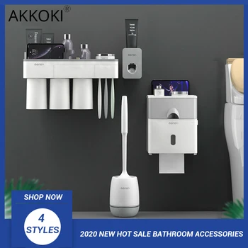 Toothpaste Dispenser Storage Rack Toothbrush Holder Wall Mounted Automatic Bathroom Accessories Set Soft Toilet Brush Tissue Box
Toothpaste Dispenser Storage Rack Toothbrush Holder Wall Mounted Automatic Bathroom Accessories Set Soft Toilet Brush Tissue Box