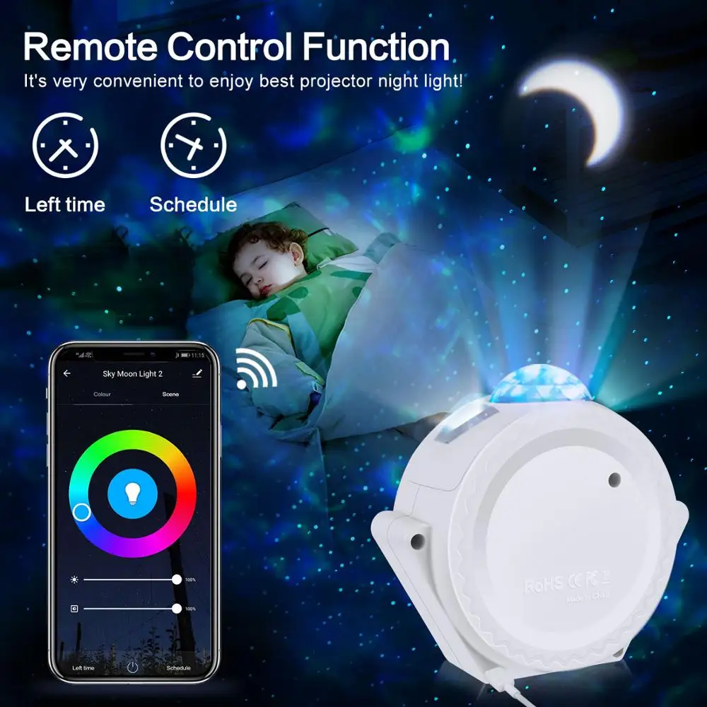 Smart APP Control Starry Sky Night Light Planet Magic Projector Light Dimmable LED Lamp Colorful Rotate Flashing Star Kids Gift
Smart APP Control Starry Sky Night Light Planet Magic Projector Light Dimmable LED Lamp Colorful Rotate Flashing Star Kids Gift
