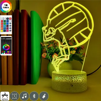 Spike Volleyball Night Light 3d Led 7 Colors for Athlete Brithday Gifts Children Bedroom Decoration Lamp Smart Phone Control 
Spike Volleyball Night Light 3d Led 7 Colors for Athlete Brithday Gifts Children Bedroom Decoration Lamp Smart Phone Control