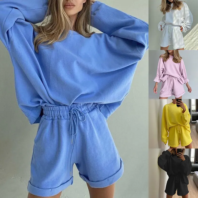 Muyogrt Women Tracksuits 2 Piece Set Summer Autumn Oversized Sweatshirt Sporting Shorts Sweat Set Solid Color Two Piece Outfit
Muyogrt Women Tracksuits 2 Piece Set Summer Autumn Oversized Sweatshirt Sporting Shorts Sweat Set Solid Color Two Piece Outfit