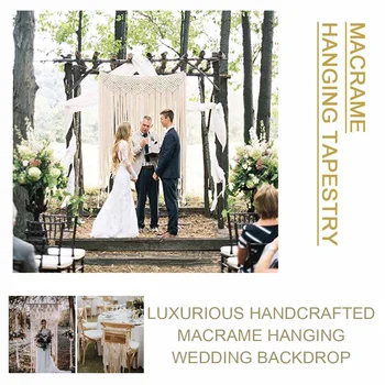 New Bohemian Wedding Decoration Macrame Wedding Backdrop 100x85cm Cotton Rope Photo Booth Backdrop Home Room Wall Hanging Tapest
New Bohemian Wedding Decoration Macrame Wedding Backdrop 100x85cm Cotton Rope Photo Booth Backdrop Home Room Wall Hanging Tapest