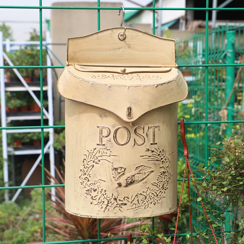 Фото Настенный Железный почтовый ящик винтажный для улицы вертикальный запираемый