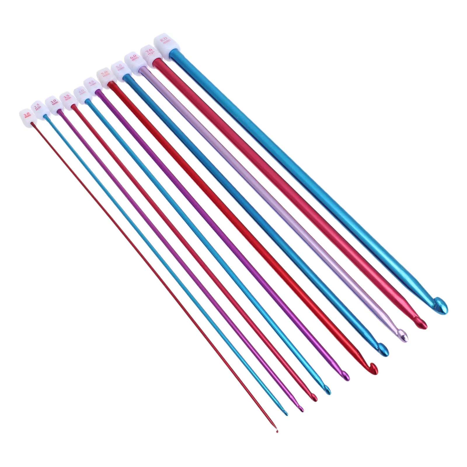 11pcs/kit Multicolour Aluminum Crochet Hook 27cm Knitting Needles with Beads Crochet Hook Knit Needles Tools DIY Crafts 2mm-8mm
11pcs/kit Multicolour Aluminum Crochet Hook 27cm Knitting Needles with Beads Crochet Hook Knit Needles Tools DIY Crafts 2mm-8mm