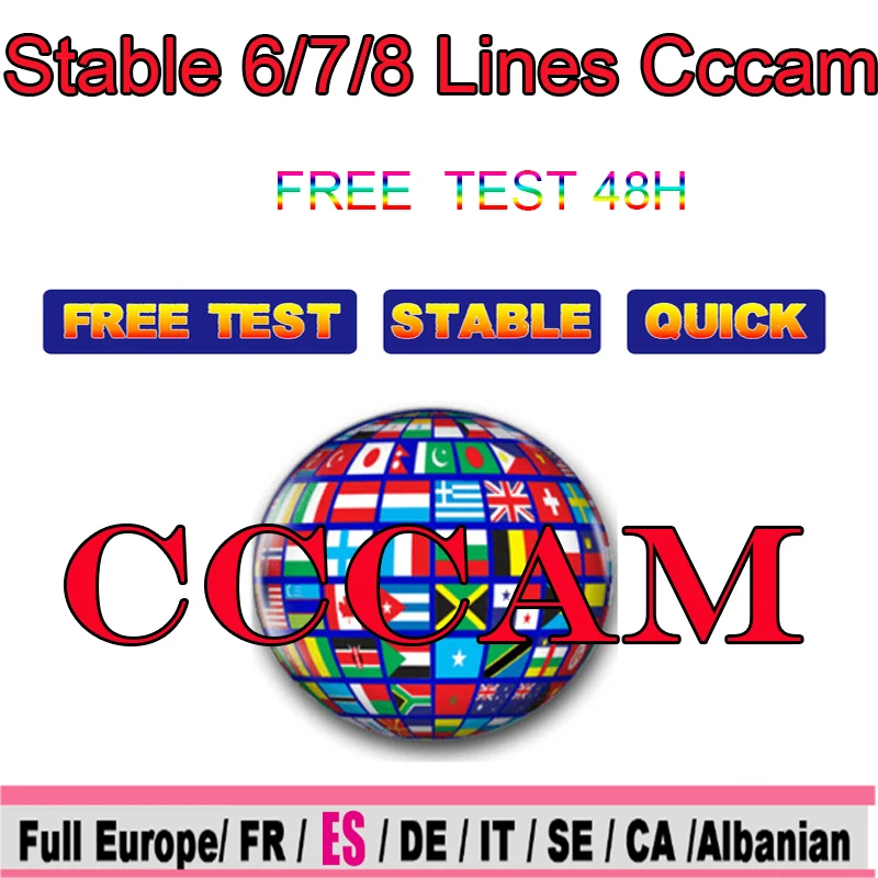 Europe HD 2Year CCCams for Satellite tv Receiver 6 Clines WIFI FULL HD DVB-S2 Support Spain cline ccam Server GTmedia V8 Nova
Europe HD 2Year CCCams for Satellite tv Receiver 6 Clines WIFI FULL HD DVB-S2 Support Spain cline ccam Server GTmedia V8 Nova