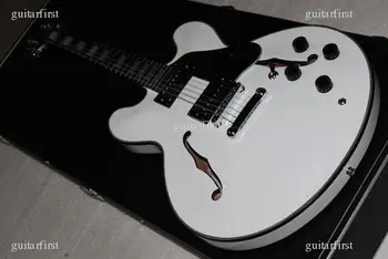 Factory custom shop Double F hole white Electric guitar with black pickguard guitar Free shipping
Factory custom shop Double F hole white Electric guitar with black pickguard guitar Free shipping