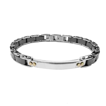 Runda Fashion Handmade Black Ceramic Wrist Band Bracelet for Men Stainless Steel Blank Tag Bracelets Jewelry with Rose Gold Nail
Runda Fashion Handmade Black Ceramic Wrist Band Bracelet for Men Stainless Steel Blank Tag Bracelets Jewelry with Rose Gold Nail