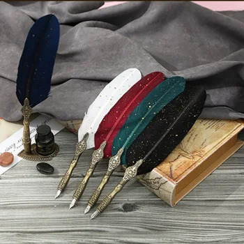 Delicate Vintage Calligraphy Pen Set Student Creative Feather Shape Art Brush High-End Birthday Gifts For Lovers Girls
Delicate Vintage Calligraphy Pen Set Student Creative Feather Shape Art Brush High-End Birthday Gifts For Lovers Girls