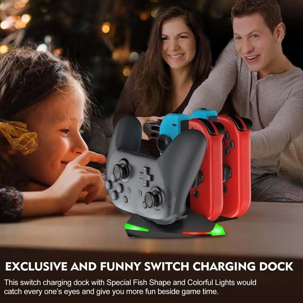 5 in 1 Charger Stand Charging Dock for Switch Pro Controller 4 Switch Joy-con Handle Charger Ports LED Incdicators Game Machine
5 in 1 Charger Stand Charging Dock for Switch Pro Controller 4 Switch Joy-con Handle Charger Ports LED Incdicators Game Machine