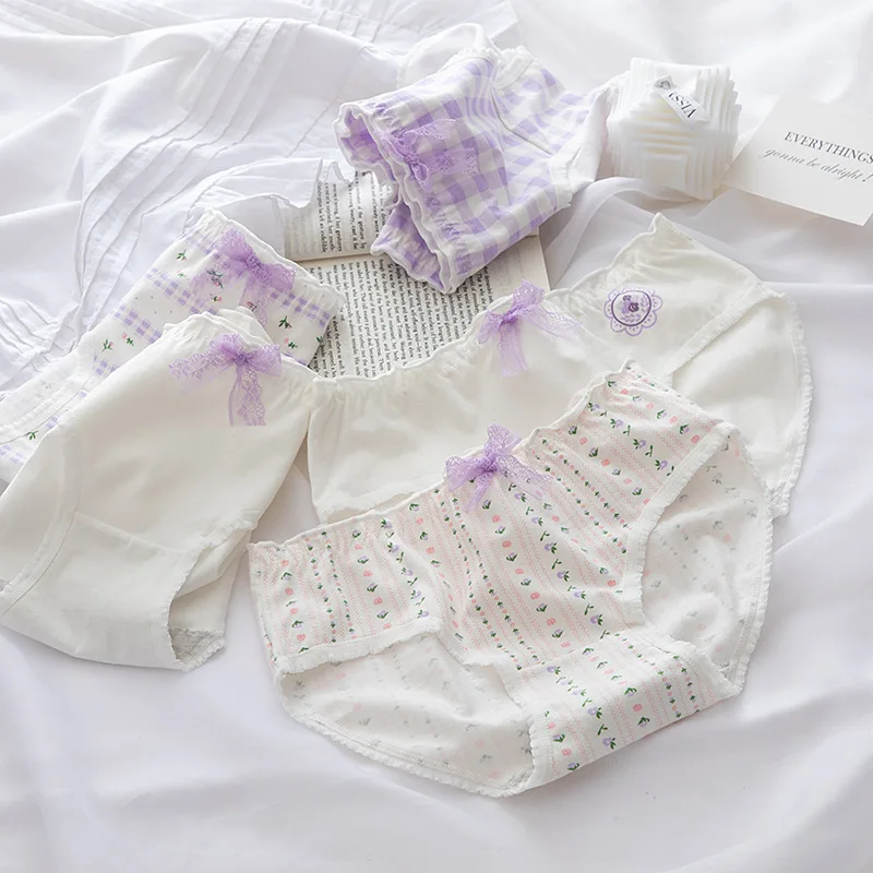 New 6pcs Teenage Purple Underpants Young Girl Briefs Comfortable Cotton Panties Plaid Kids Underwear
New 6pcs Teenage Purple Underpants Young Girl Briefs Comfortable Cotton Panties Plaid Kids Underwear