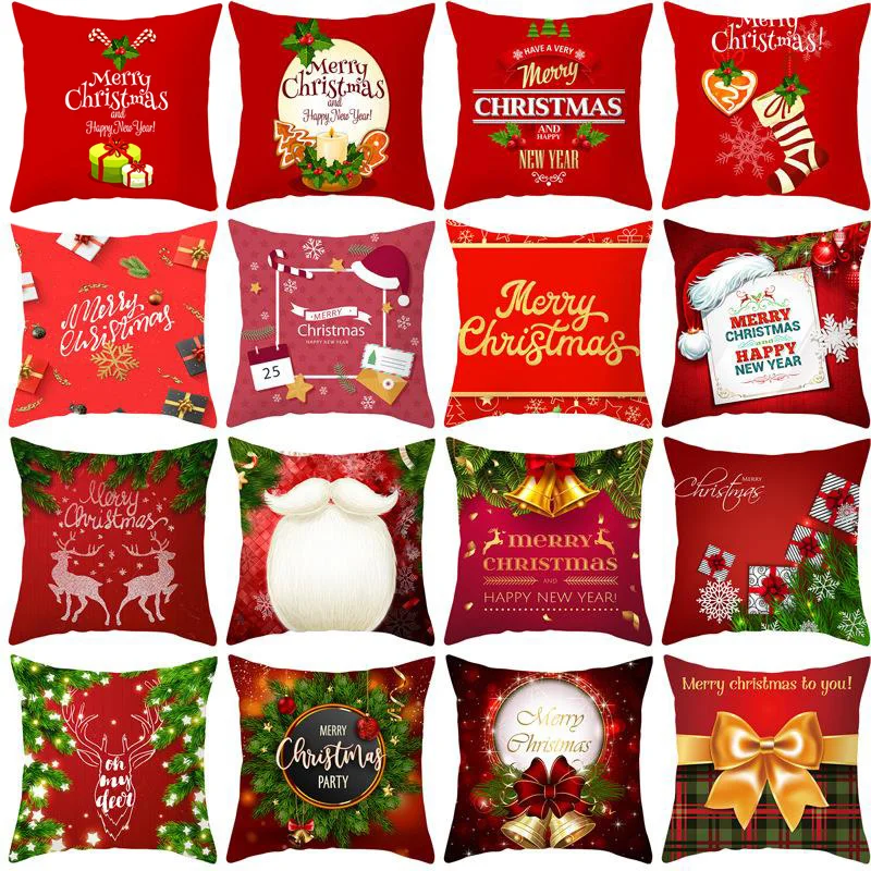 Elife Polyester Artificial Red Merry Christmas cushion cover throw Happy new year Decorative Cojines pillows case sofa car Bed
Elife Polyester Artificial Red Merry Christmas cushion cover throw Happy new year Decorative Cojines pillows case sofa car Bed