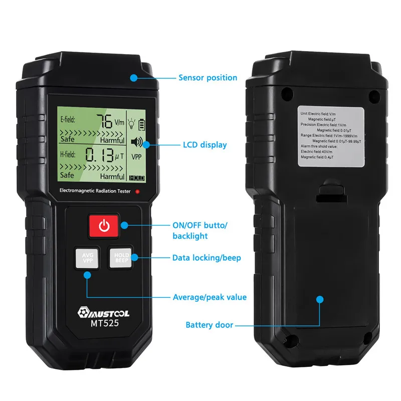 Electromagnetic Field Radiation Tester EMF Meter Handheld Counter Digital Dosimeter LCD Detector Measurement For Computer Phone
Electromagnetic Field Radiation Tester EMF Meter Handheld Counter Digital Dosimeter LCD Detector Measurement For Computer Phone