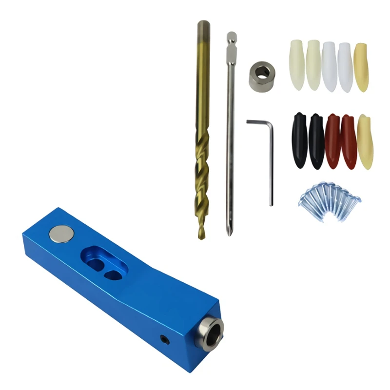 Aluminum Alloy Woodworking Pocket Hole Jig Kit Angle Drill Guide Set Oblique Hole Puncher Locator Mini Kit Machine System With S
Aluminum Alloy Woodworking Pocket Hole Jig Kit Angle Drill Guide Set Oblique Hole Puncher Locator Mini Kit Machine System With S