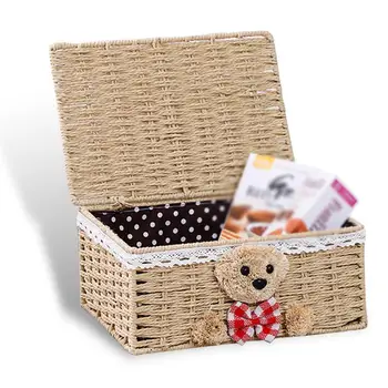 Laundry Storage Basket Wicker Storage Bin Dustproof Sundries Toy Organizer For Bathroom Bedroom 
Laundry Storage Basket Wicker Storage Bin Dustproof Sundries Toy Organizer For Bathroom Bedroom