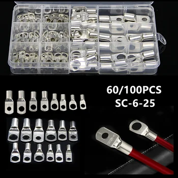 60Pcs/100Pcs SC Tinned Copper Cable lugs Battery Terminals Wire Cringing Terminals Lug Welding Connector Assortment Kit
60Pcs/100Pcs SC Tinned Copper Cable lugs Battery Terminals Wire Cringing Terminals Lug Welding Connector Assortment Kit