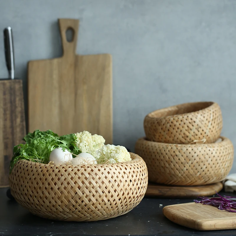 Creative Bamboo Storage Basket Household Baskets Fruit Basket Kitchen Storage Basket Double Woven Basket Egg Basket
Creative Bamboo Storage Basket Household Baskets Fruit Basket Kitchen Storage Basket Double Woven Basket Egg Basket
