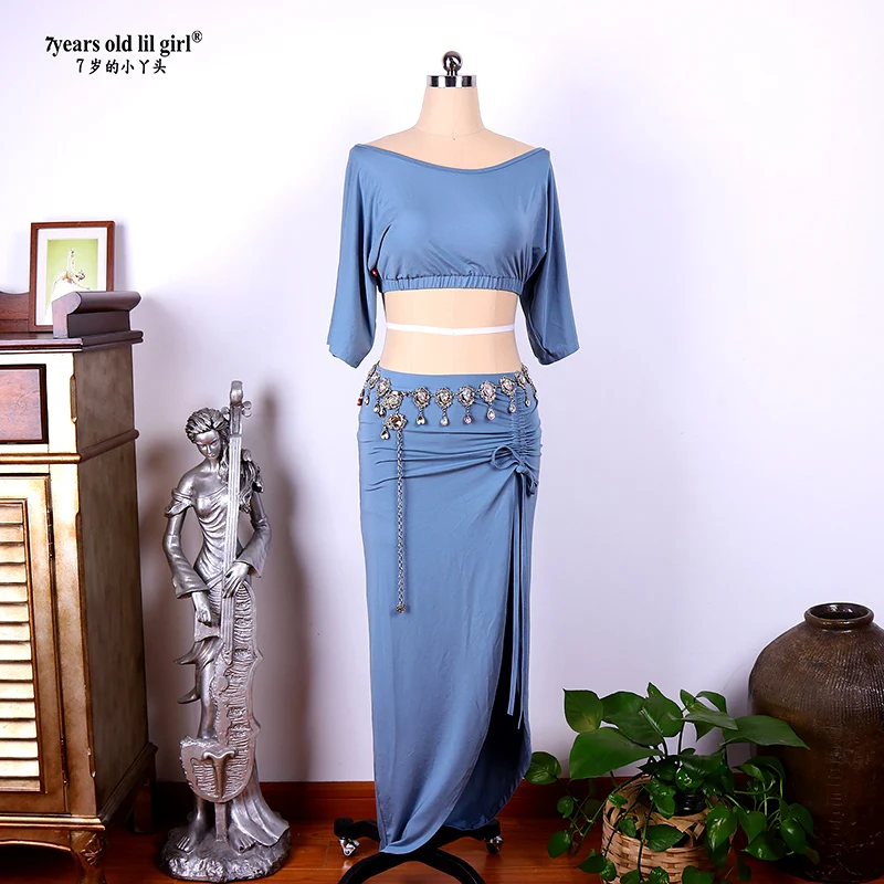 New Women's Sexy Modal Rayon Cotton Short Sleeves+Skirt 2pcs Belly Dance Practice Suit For Set Top GKK04
New Women's Sexy Modal Rayon Cotton Short Sleeves+Skirt 2pcs Belly Dance Practice Suit For Set Top GKK04