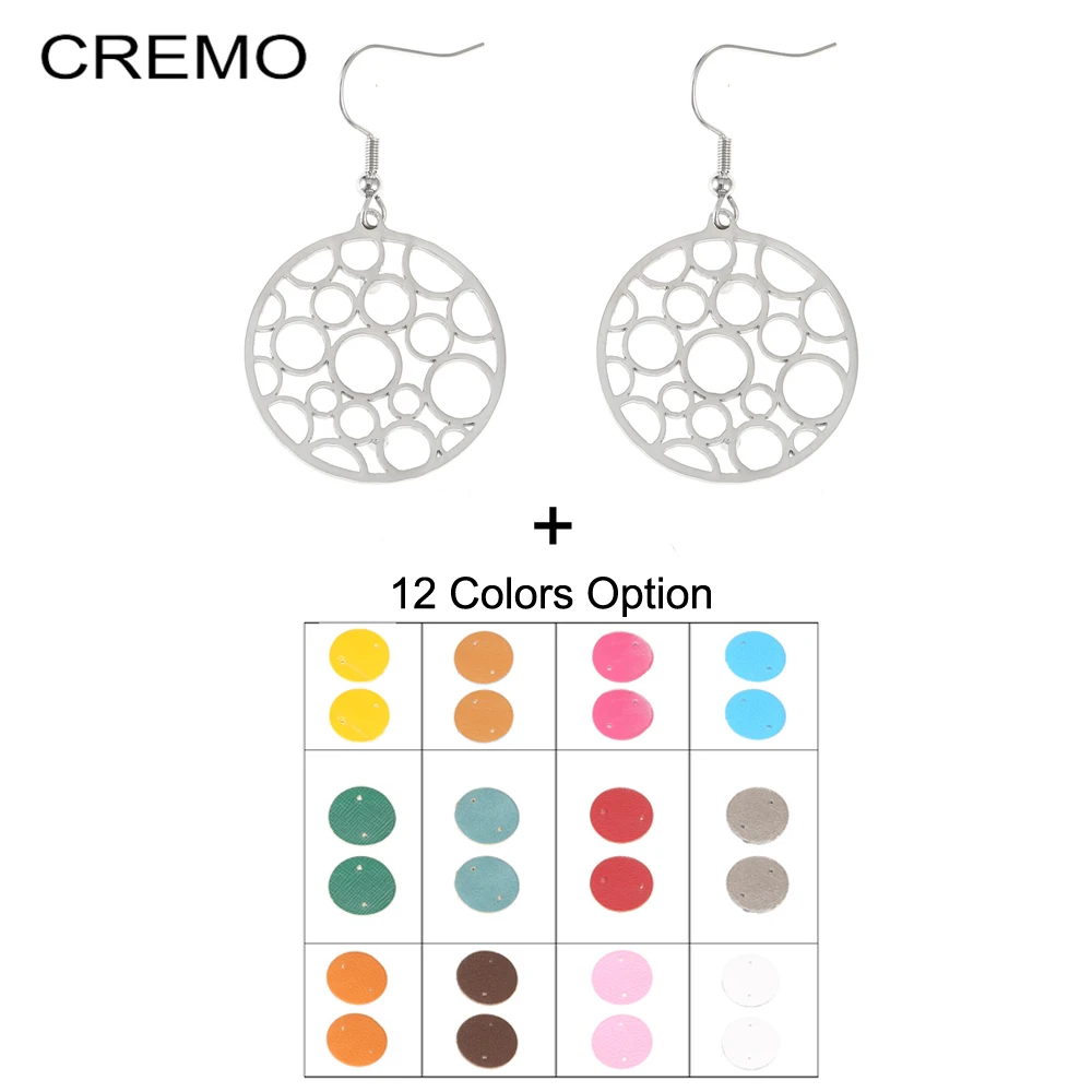 Серьги-подвески Cremo в форме капли ювелирные изделия стальные круглые