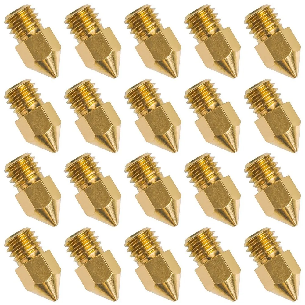 Copper Nozzle Filament Extruder Threaded 3D Printer Hotend Full Metal V5 Print Head for MK8 Print Head Nozzle 1.75MM 510 PCS (1)