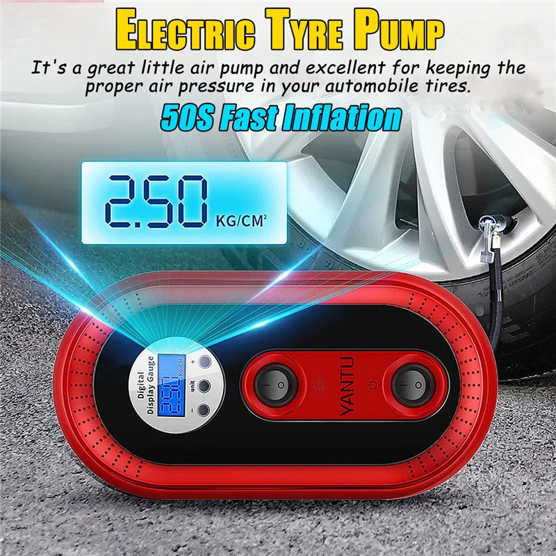 Electric 12V Tyre Car Motorcycle Ball Pump Portable Air Tire Pump Screen Inflator Camping Air Inflator Digital Compressor
Electric 12V Tyre Car Motorcycle Ball Pump Portable Air Tire Pump Screen Inflator Camping Air Inflator Digital Compressor
