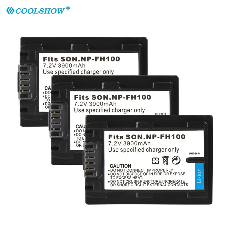 

NP-FH100 NPFH100 FH90 FH70 FH60 FH40 FH30 FP50 3900mAh Batteries for Sony DCR-SX40 SX40R SX41 CX105 SR42E SR45E Camera Battery