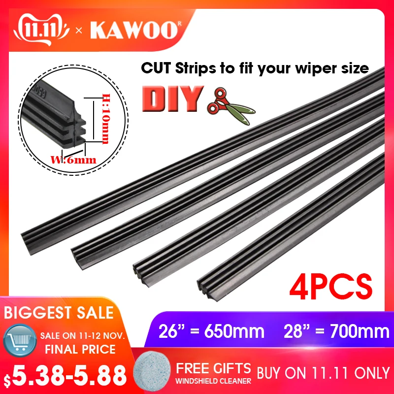 KAWOO Top quality Auto Vehicle Insert Rubber strip Wiper Blade blades (Refill)6mm Soft 26" 28" 10pcs/lot car accessories styling
KAWOO Top quality Auto Vehicle Insert Rubber strip Wiper Blade blades (Refill)6mm Soft 26" 28" 10pcs/lot car accessories styling