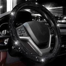 38CM Car Steering Wheel Cover Protector For Women Girls Bling Bling Rhinestones Black Crystal Car Interior Decoration Accessorie
38CM Car Steering Wheel Cover Protector For Women Girls Bling Bling Rhinestones Black Crystal Car Interior Decoration Accessorie
