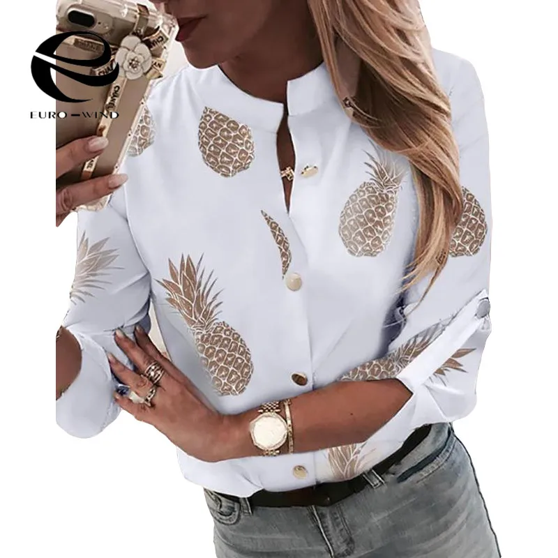 Plus Size 2XL Women Tops and Blouse 2019 Autumn New Long Sleeve V Neck Pineapple Print Blouses Female Casual Loose Shirts Blusa 
Plus Size 2XL Women Tops and Blouse 2019 Autumn New Long Sleeve V Neck Pineapple Print Blouses Female Casual Loose Shirts Blusa