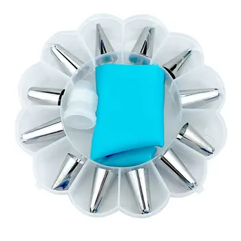 14Pcs/Set Icing Piping Cream Pastry Bag Nozzle Set Diy Cake Decorating Set Stainless Steel Nozzle Set With Collecting
14Pcs/Set Icing Piping Cream Pastry Bag Nozzle Set Diy Cake Decorating Set Stainless Steel Nozzle Set With Collecting
