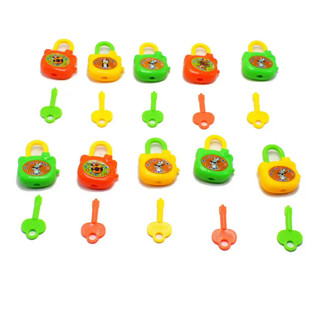 10pcs children plastic cartoon keys and locks toy