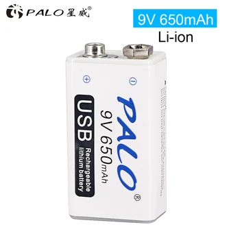 PALO USB 9V Battery Micro USB Rechargeable 9V 6F22 Battery li-ion 650mah for Multimeter Microphone Remote 
PALO USB 9V Battery Micro USB Rechargeable 9V 6F22 Battery li-ion 650mah for Multimeter Microphone Remote