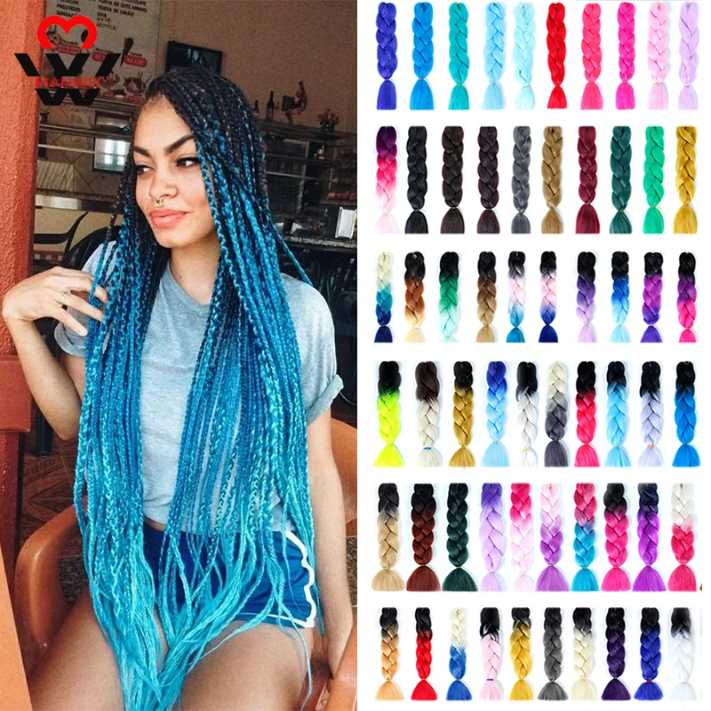MANWEI 100g/Pack 24" Synthetic Rainbow Color Long Jumbo Kanekalon Braids Pink Purple Blonde Ombre Crochet Braids Extension
MANWEI 100g/Pack 24" Synthetic Rainbow Color Long Jumbo Kanekalon Braids Pink Purple Blonde Ombre Crochet Braids Extension