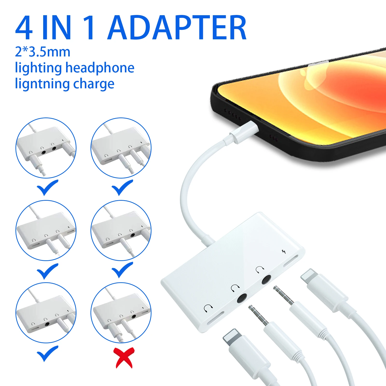 Generic Lightning To 3.5 Mm Headphone Jack Adapter,iPhone Headphone