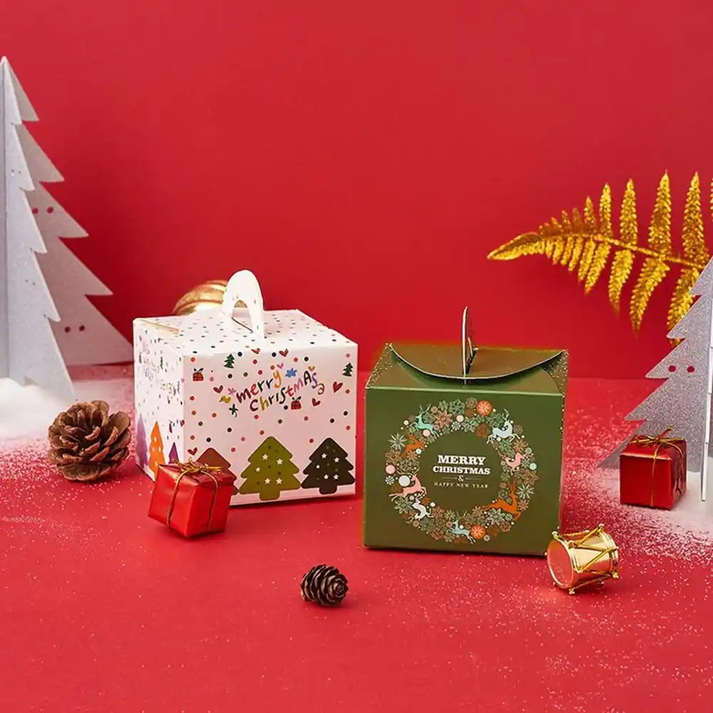 pattern diy christmas eve apple gift decoration gift box 32pcs