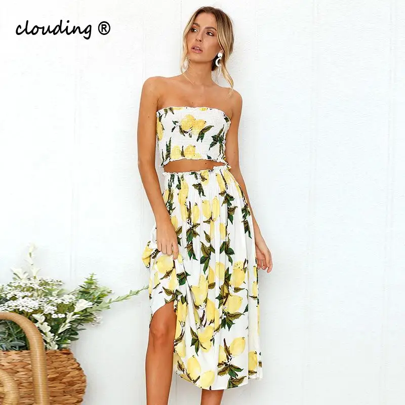 2 Piece Set Summer for Female Women Tube Tops Set Skirt Sexy Backless Two Piece Set Summer Print Fold
2 Piece Set Summer for Female Women Tube Tops Set Skirt Sexy Backless Two Piece Set Summer Print Fold